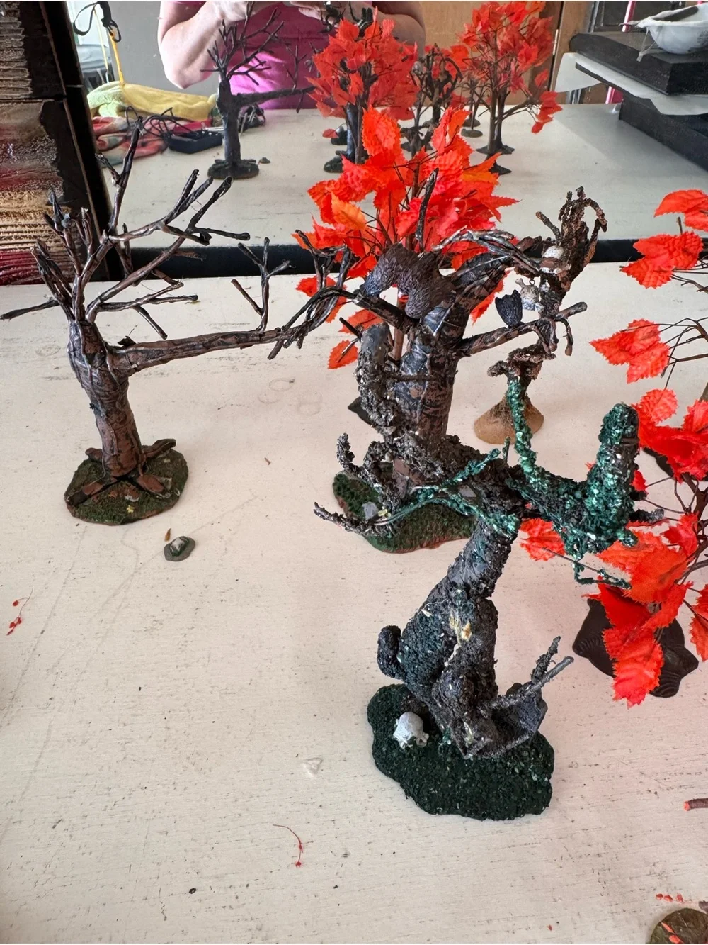 Lemax Red and Brown Miniature Autumn Trees Set
